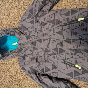 Geometric Patterned Hooded Jacket